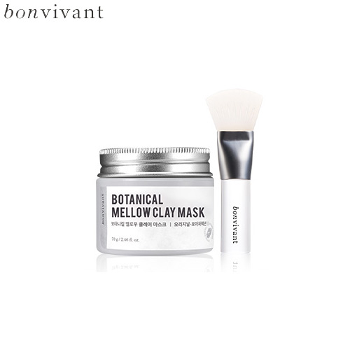 BONVIVANT-Botanical-Mellow-Clay-Mask-70g-+-Silicone-Pack-Brush-1ea